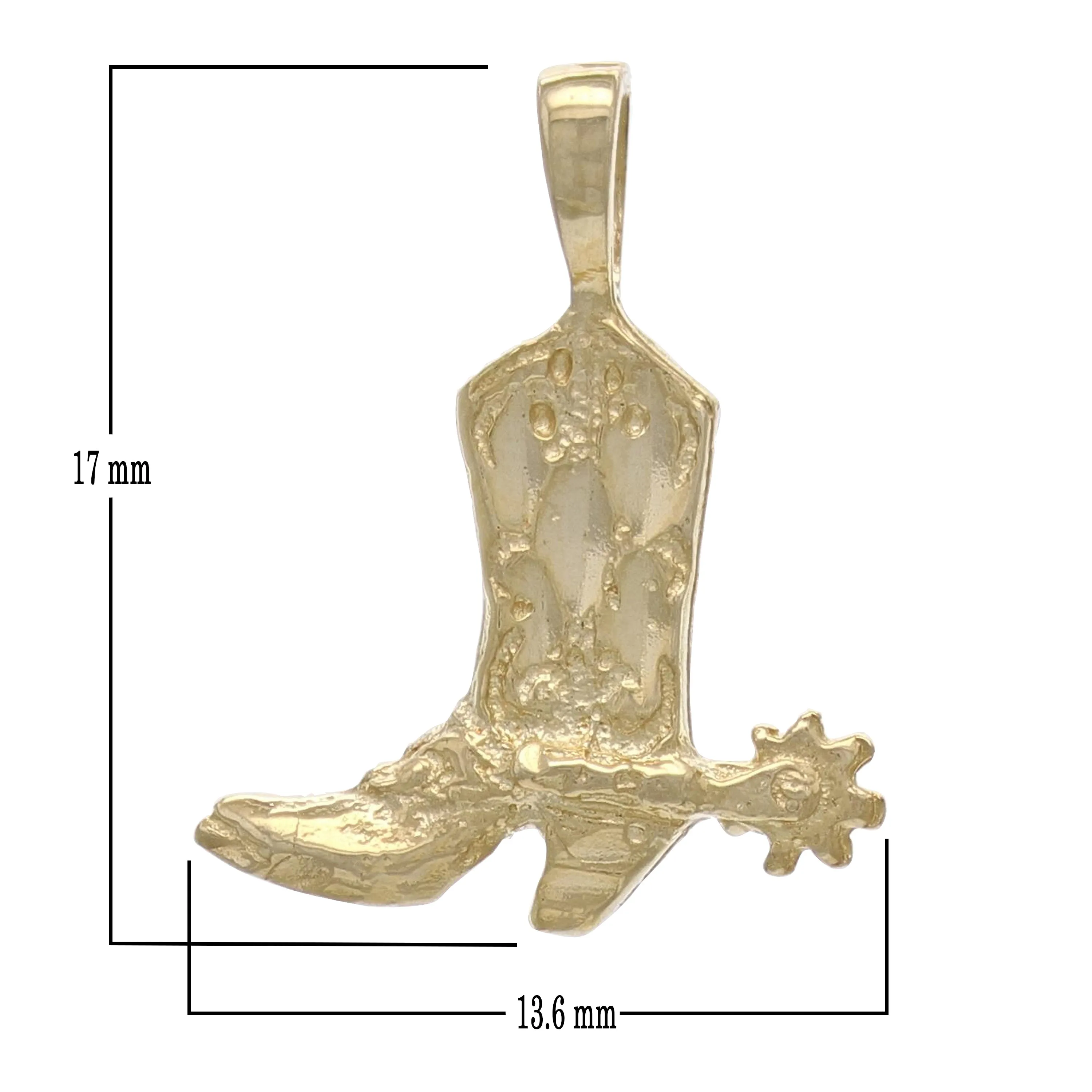 14k Yellow White or Rose Gold Western Cowgirl Boots Cowboy Boots Charm Pendant 1.3 grams