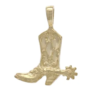 14k Yellow White or Rose Gold Western Cowgirl Boots Cowboy Boots Charm Pendant 1.3 grams