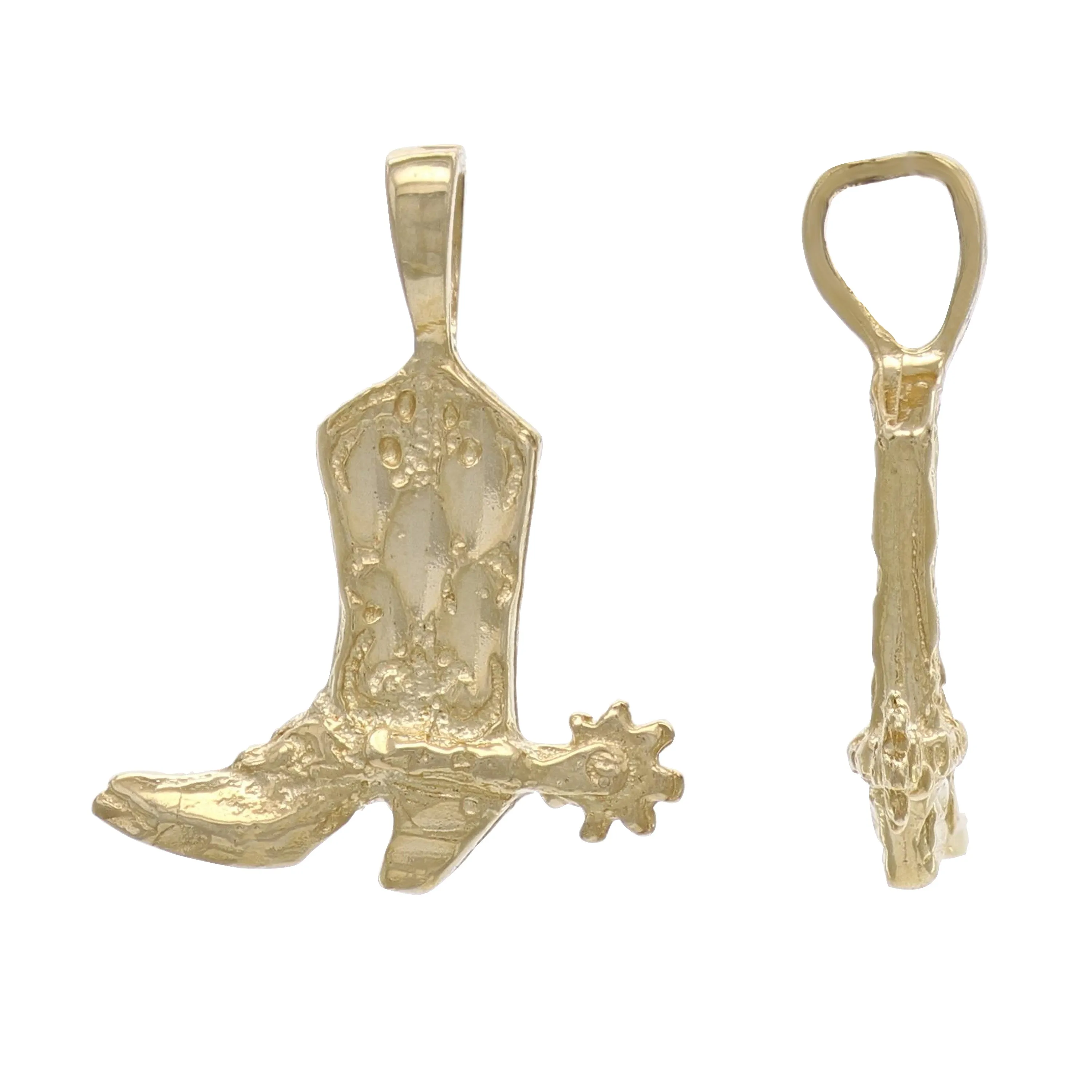 14k Yellow White or Rose Gold Western Cowgirl Boots Cowboy Boots Charm Pendant 1.3 grams