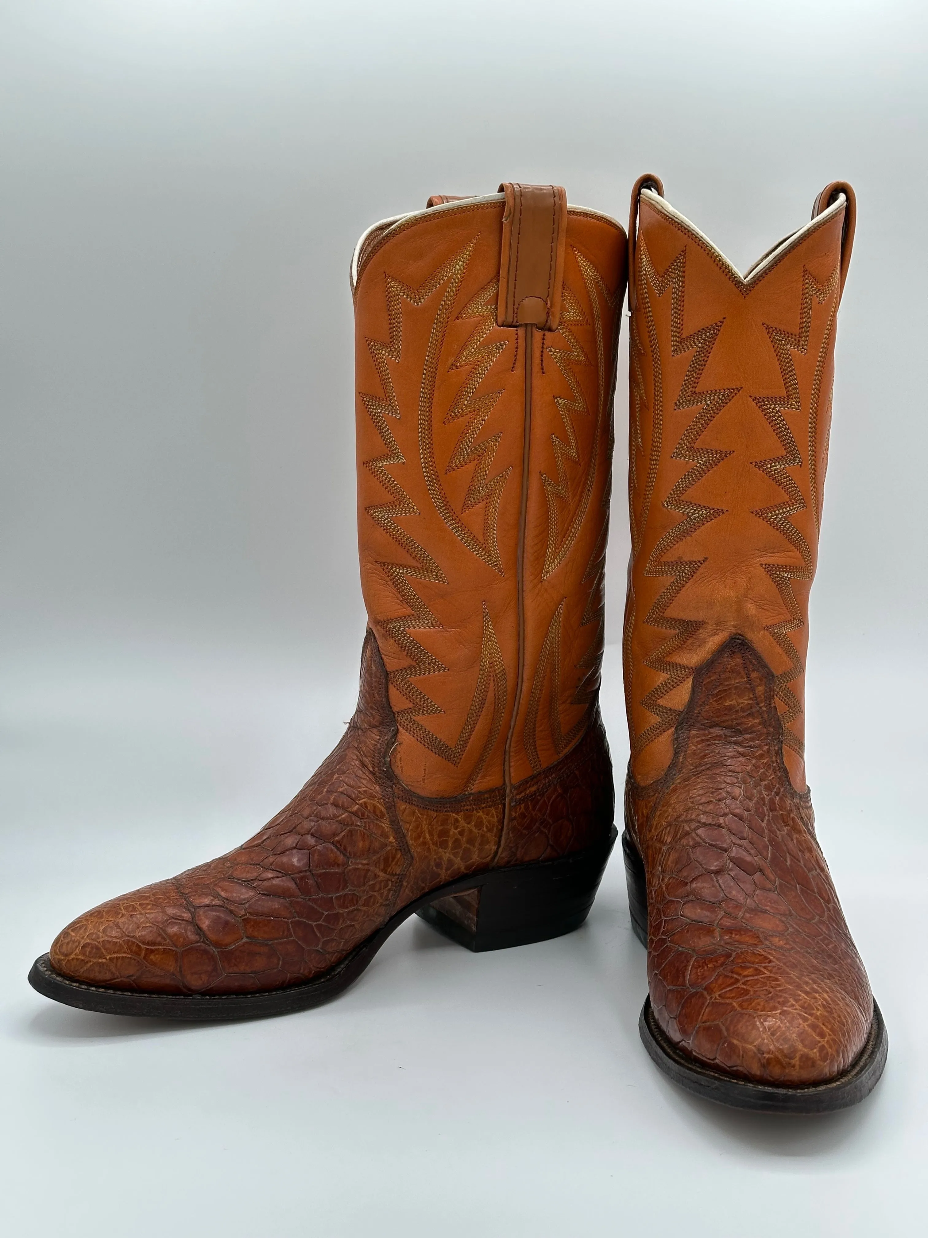 1970's Nocona Preban Honey Sea Turtle Cowboy Boots size 8 D
