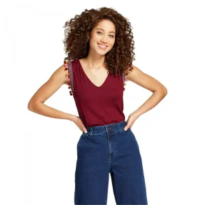 A New Day Women's Pom Pom Trim Tank Top Sleeveless Top