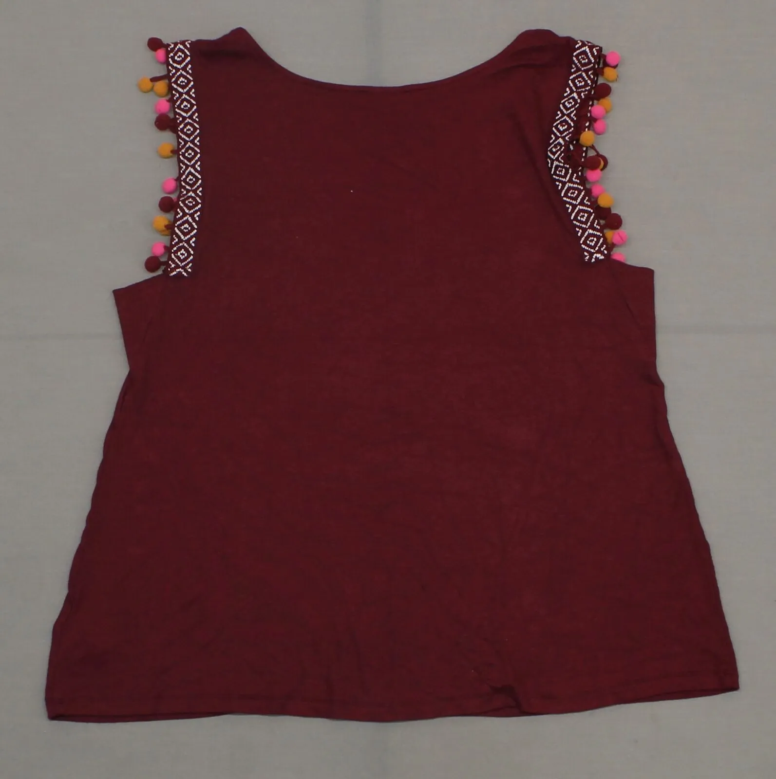 A New Day Women's Pom Pom Trim Tank Top Sleeveless Top