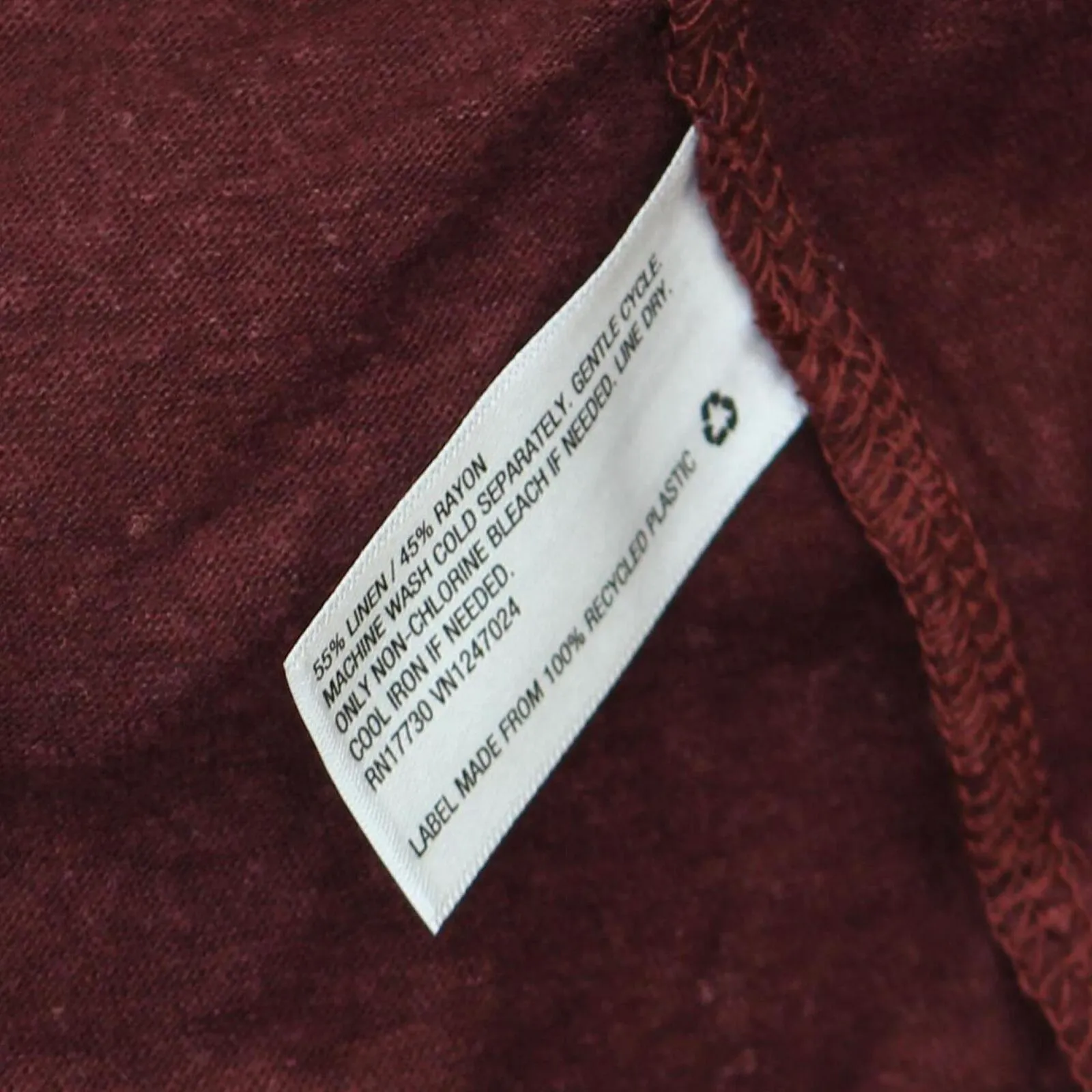 A New Day Women's Sleeveless Smocked Linen Top 567486 Burgundy Purple XL