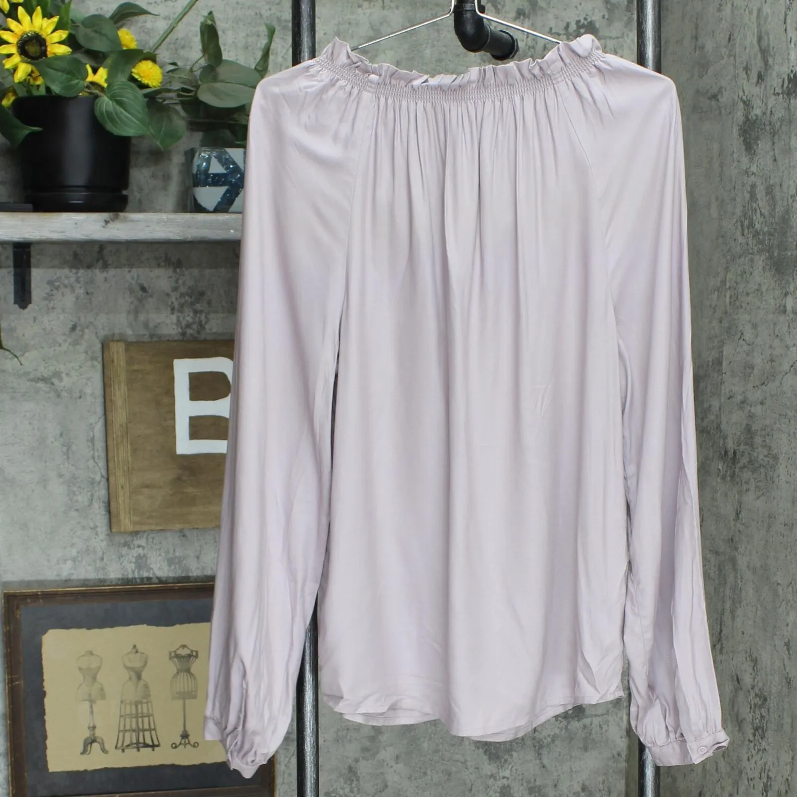 A New Day Women's Slim Fit Bishop Long Sleeve Blouse 564812