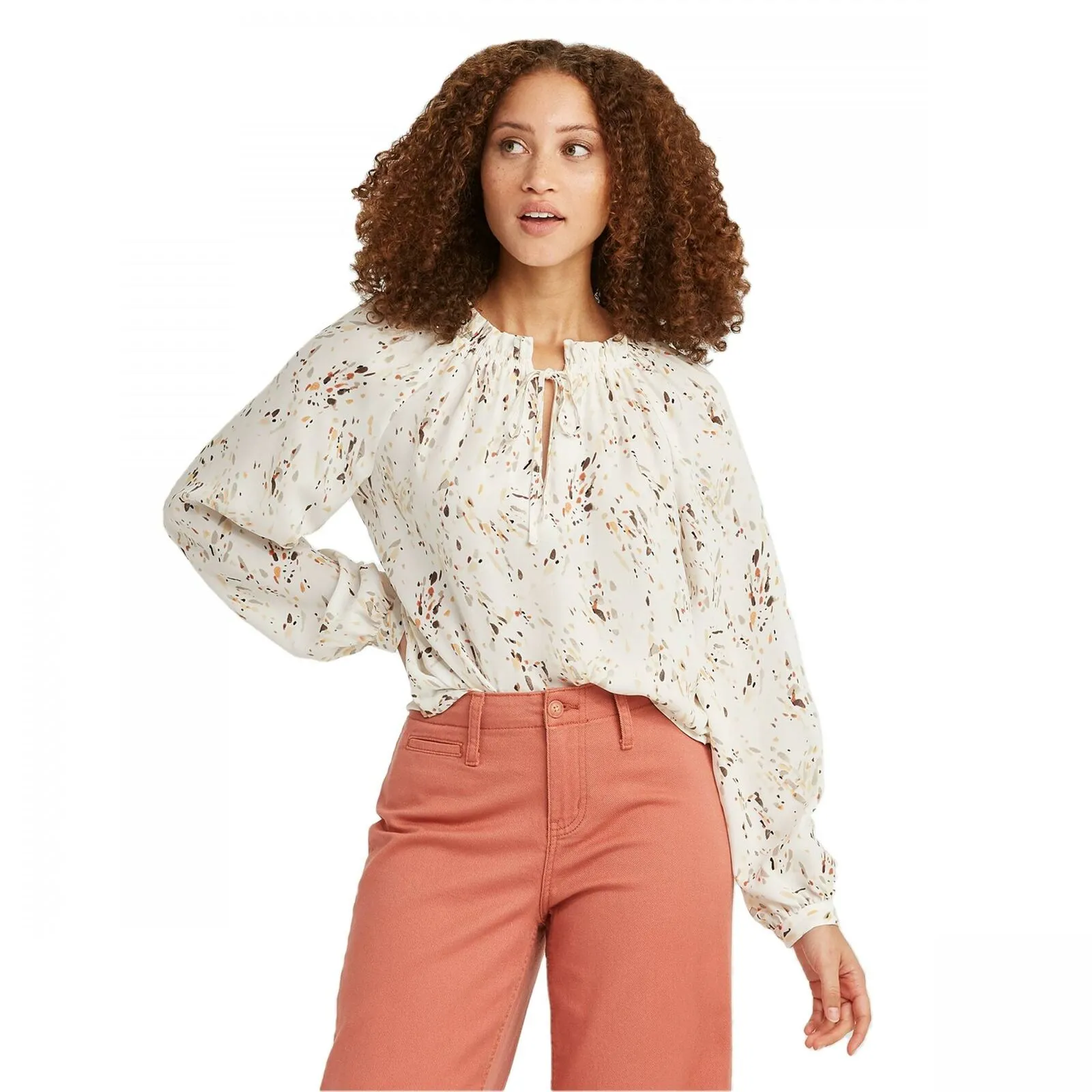 A New Day Women's Slim Fit Bishop Long Sleeve Blouse
