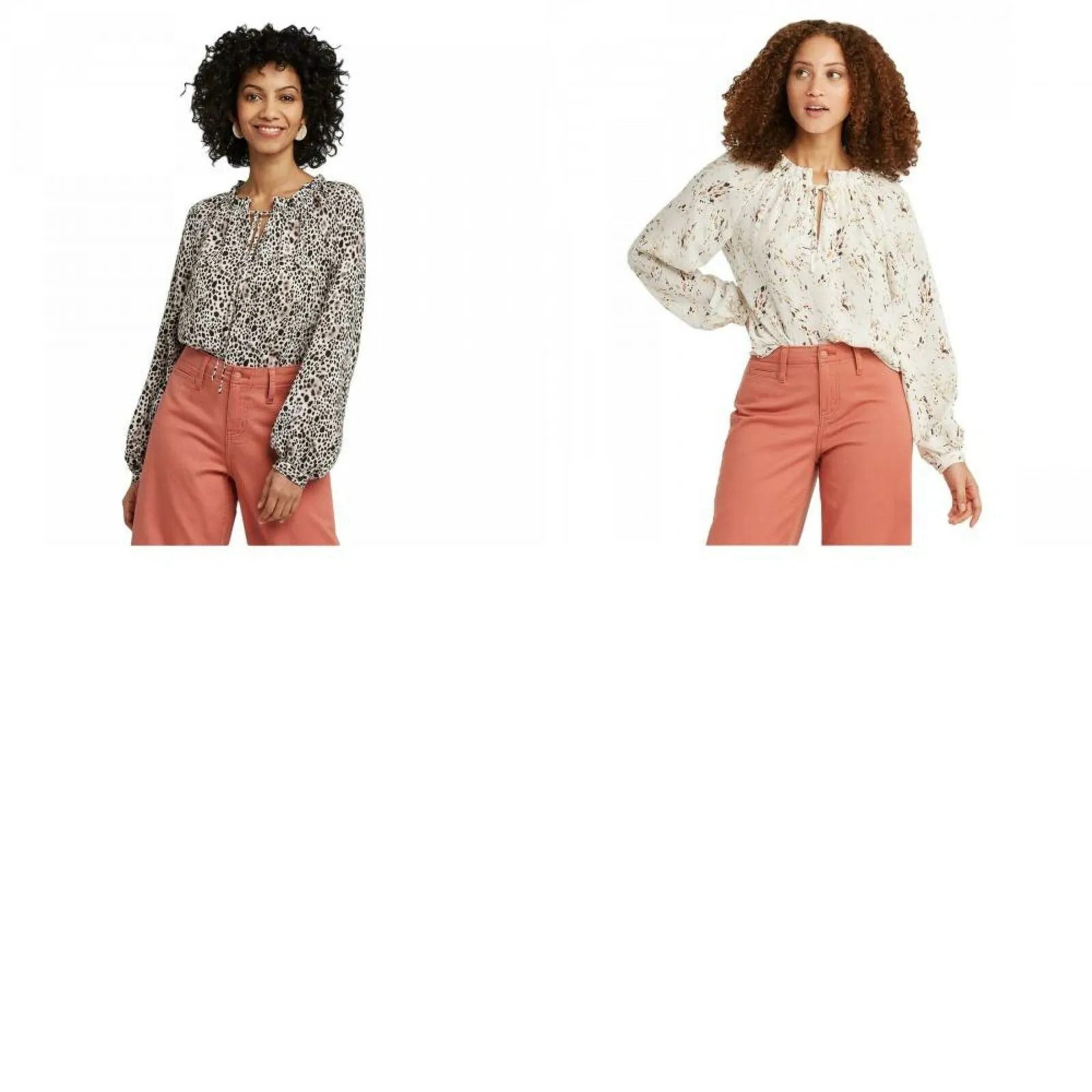 A New Day Women's Slim Fit Bishop Long Sleeve Blouse