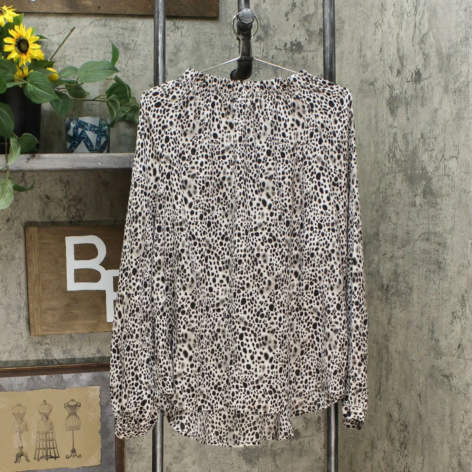 A New Day Women's Slim Fit Bishop Long Sleeve Blouse