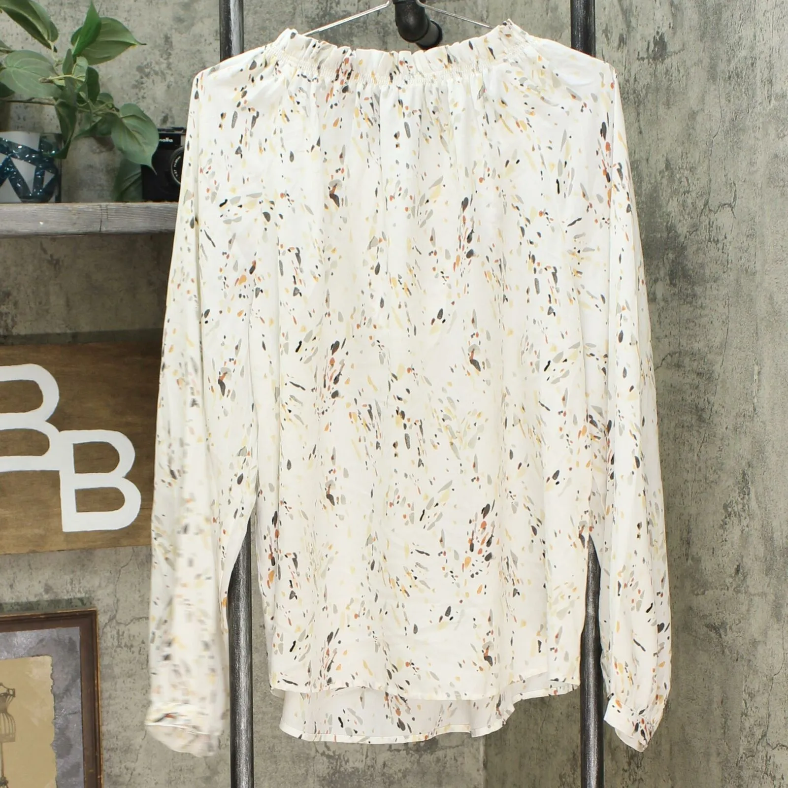 A New Day Women's Slim Fit Bishop Long Sleeve Blouse