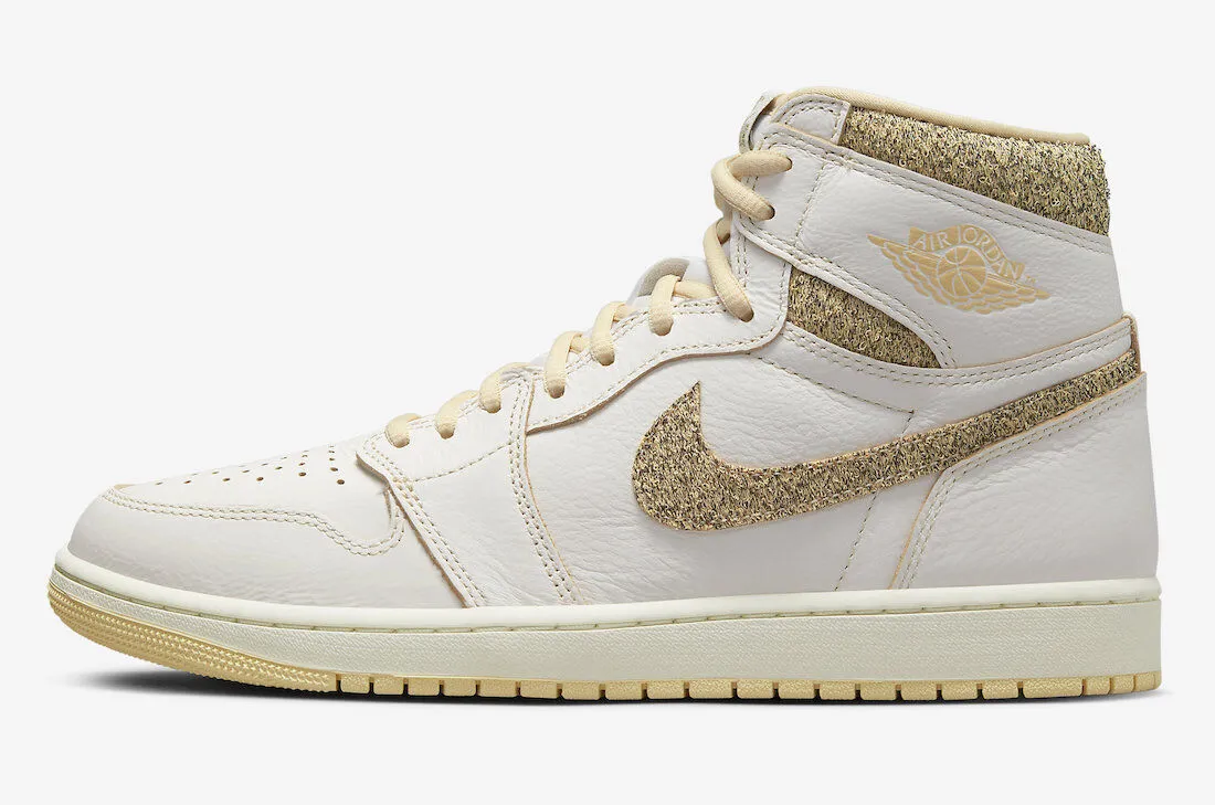 Air Jordan 1  Retro High OG Craft Vibrations Of Naija Sail and Pale Vanilla