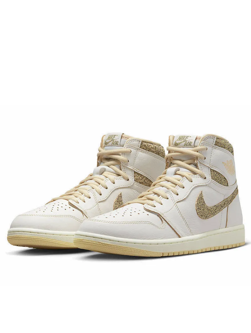 Air Jordan 1  Retro High OG Craft Vibrations Of Naija Sail and Pale Vanilla