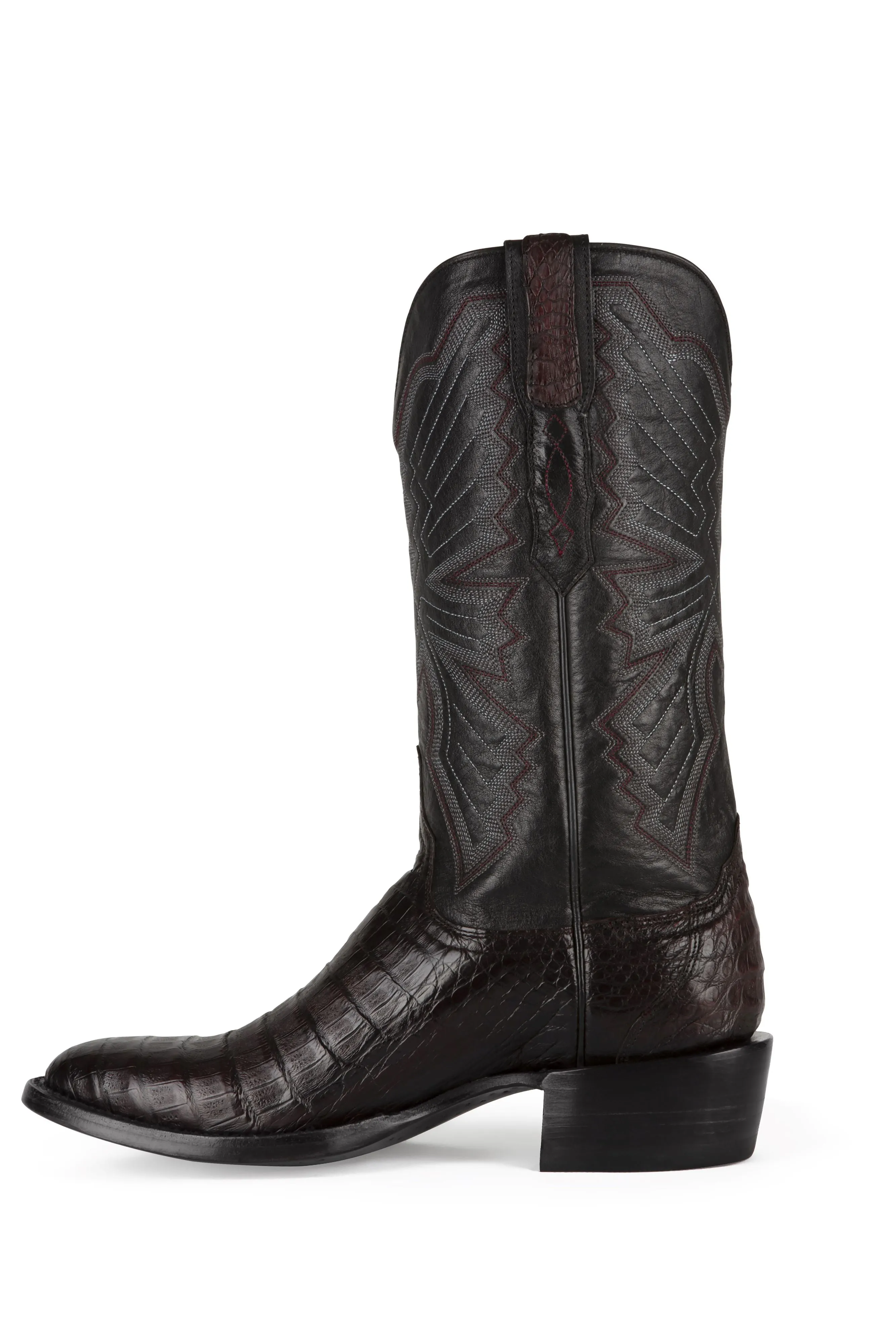 Allens Brand - Carson Caiman - Round Toe - Black Cherry