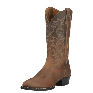 Ariat Heritage Western R Toe Mens Boots Distressed Brown