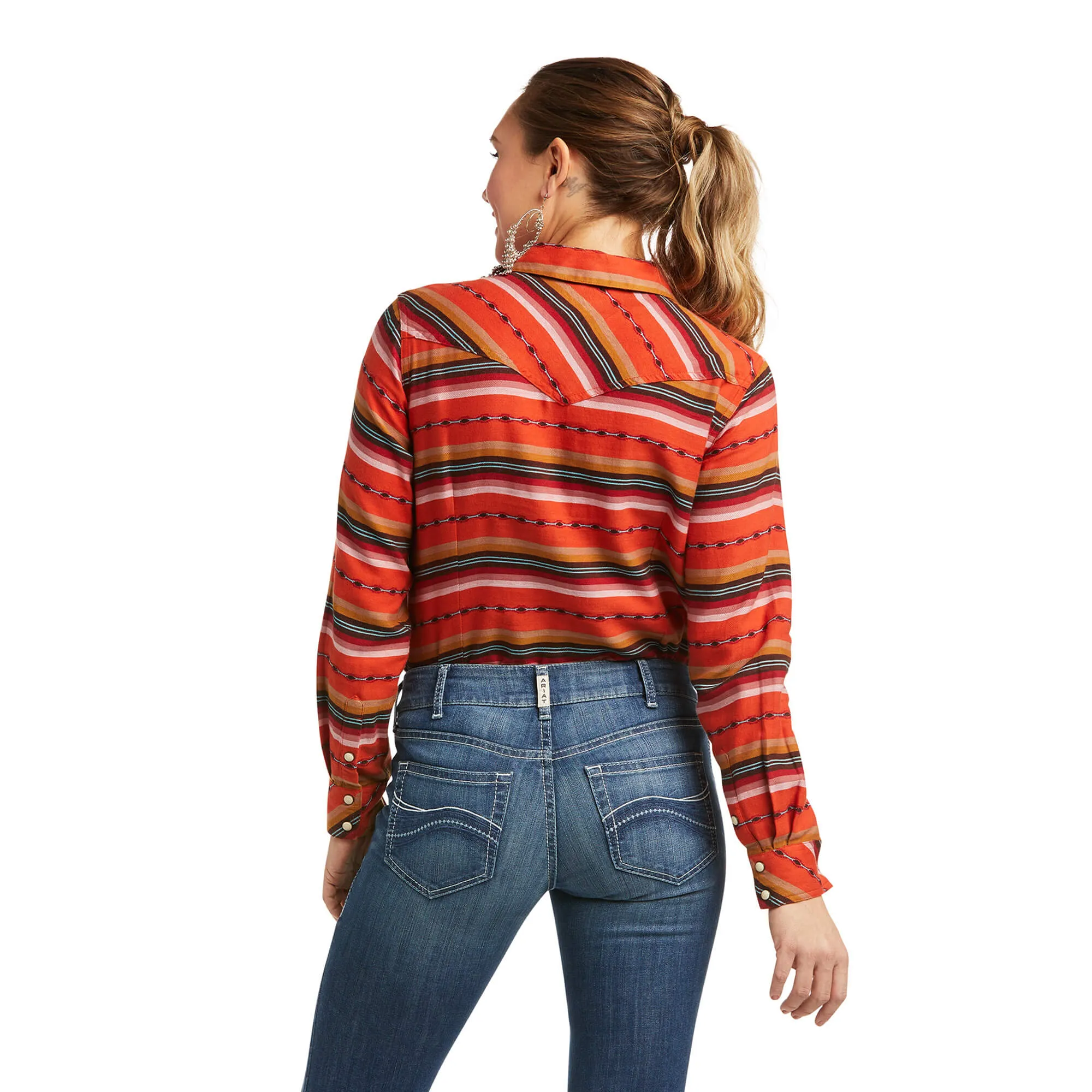 Ariat Ladies REAL Oasis Serape Western Shirt - Orange