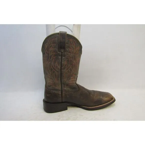 Ariat Mens Size 9.5 D Brown Leather Cowboy Western Boots