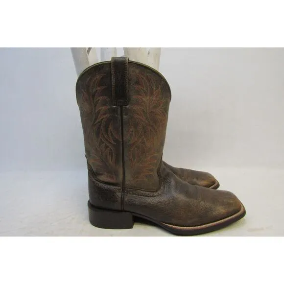 Ariat Mens Size 9.5 D Brown Leather Cowboy Western Boots