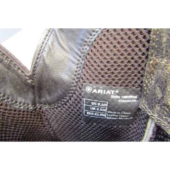 Ariat Mens Size 9.5 D Brown Leather Cowboy Western Boots