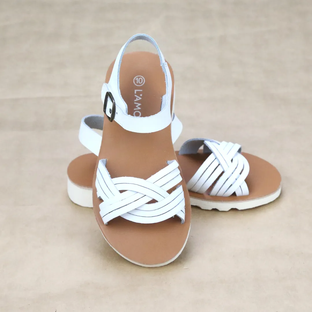Athena Girls Braided Leather Sandal