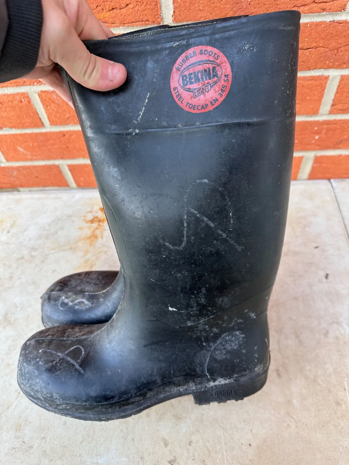 Bekina Lite Safety Wellington Boots Steel Toecap - Size UK 8 - EU 42