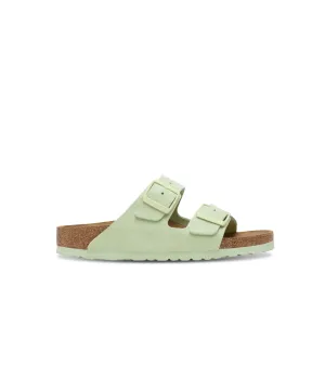 Birkenstock Arizona Suede Leather Faded Lime Sandals
