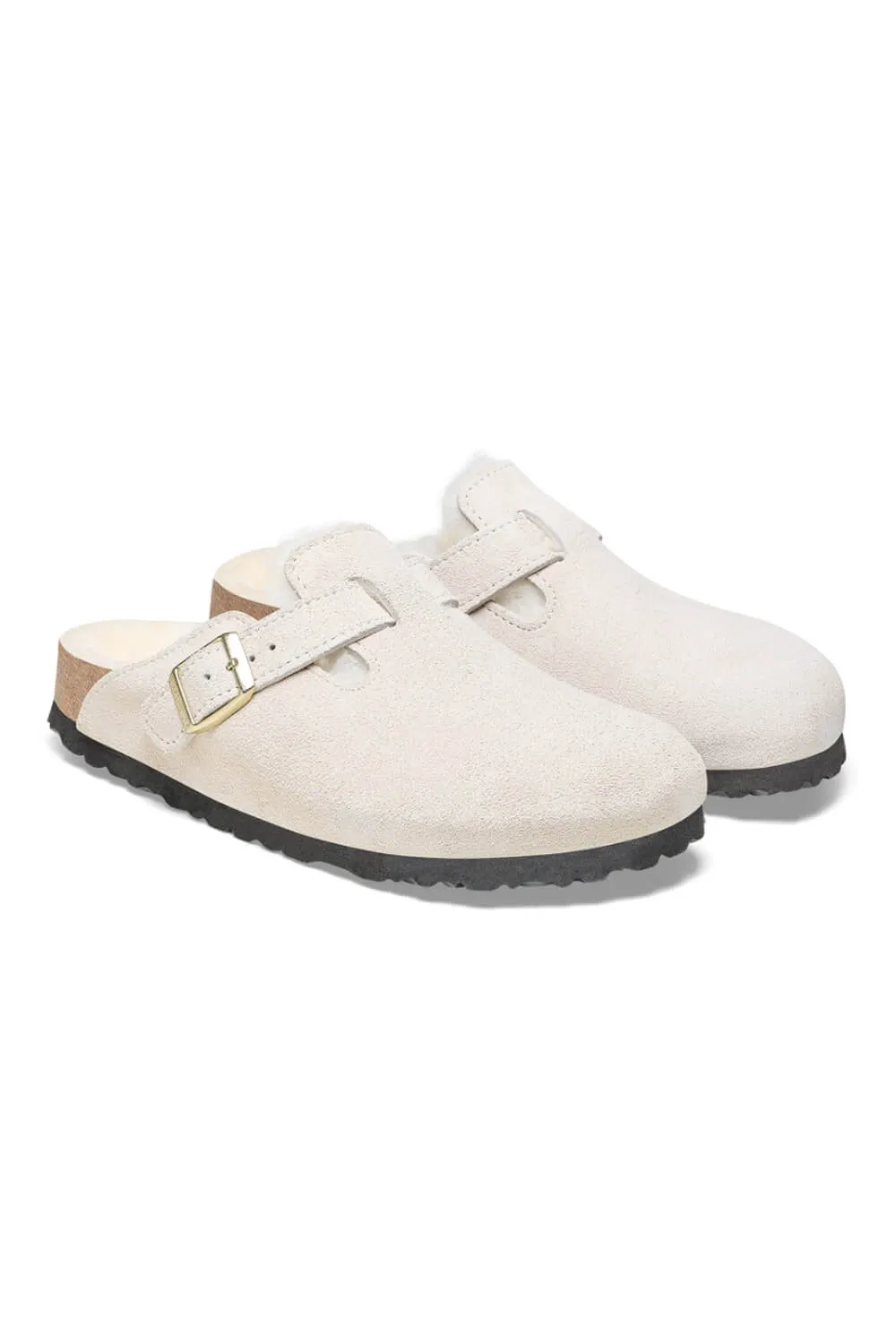 Birkenstock Boston Shearling Clogs for Women in Antique White | 1026192