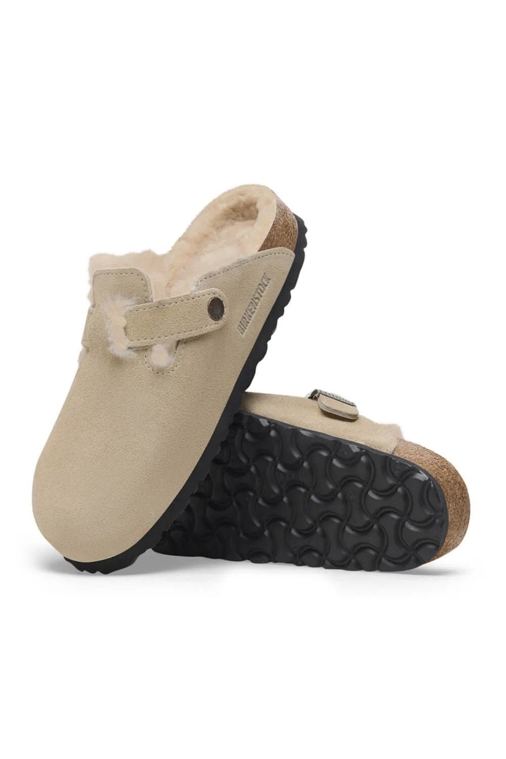 Birkenstock Boston Shearling Clogs for Women in Taupe | 1028299