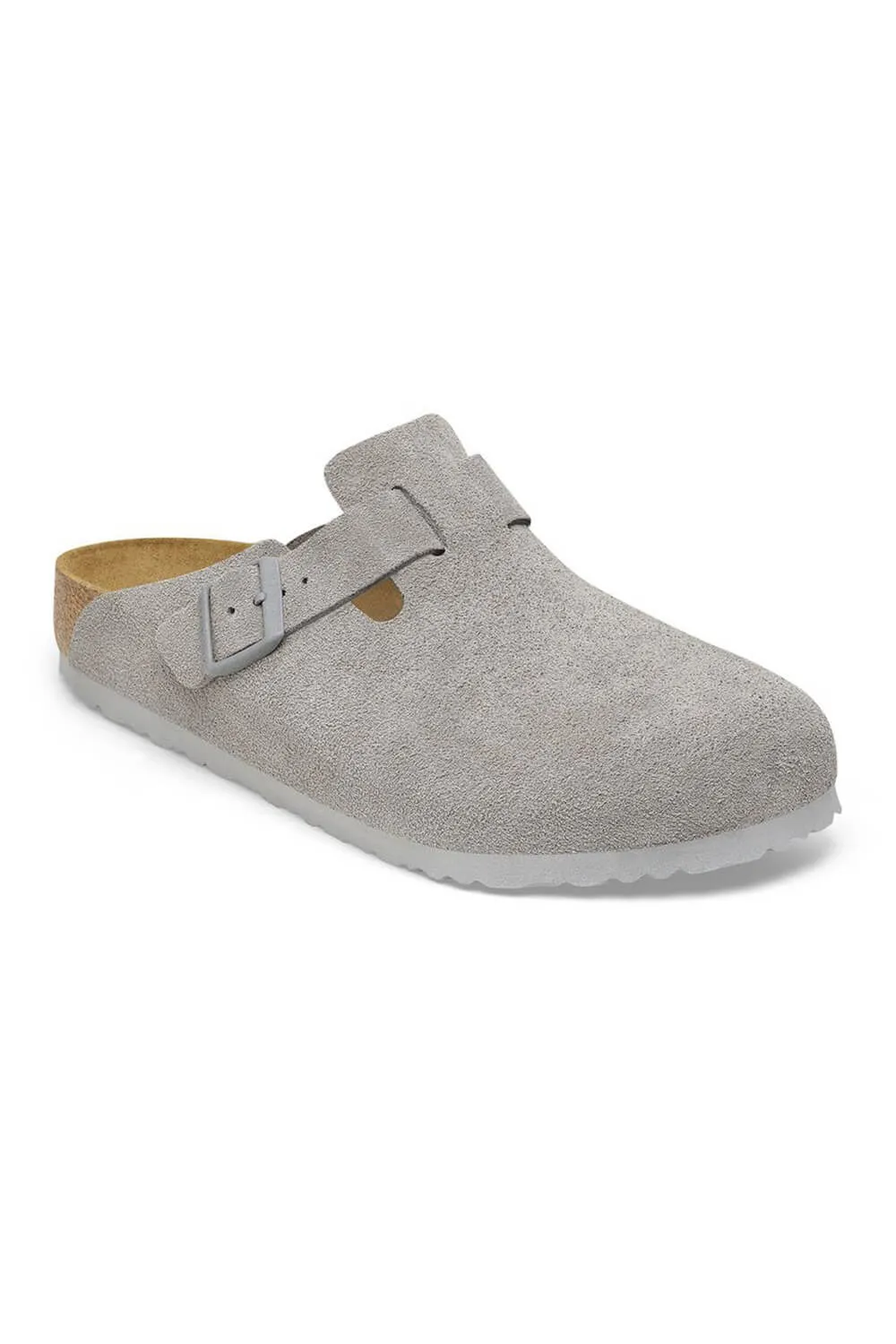 Birkenstock Boston Suede Clogs for Women in Stone Coin | 1027751