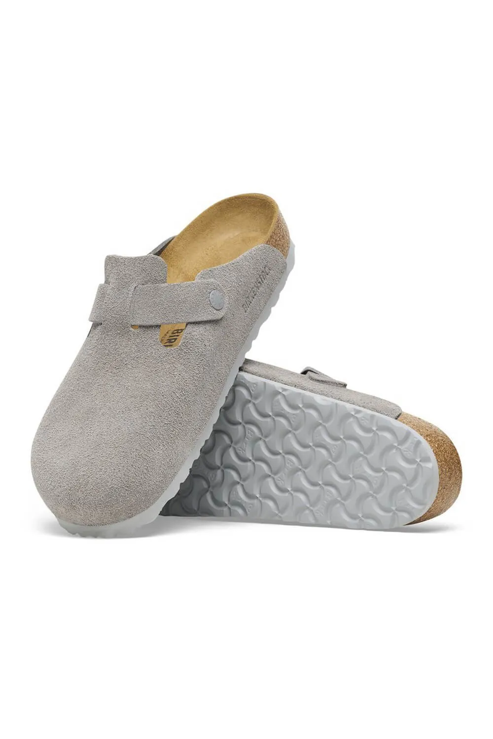 Birkenstock Boston Suede Clogs for Women in Stone Coin | 1027751