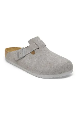 Birkenstock Boston Suede Clogs for Women in Stone Coin | 1027751