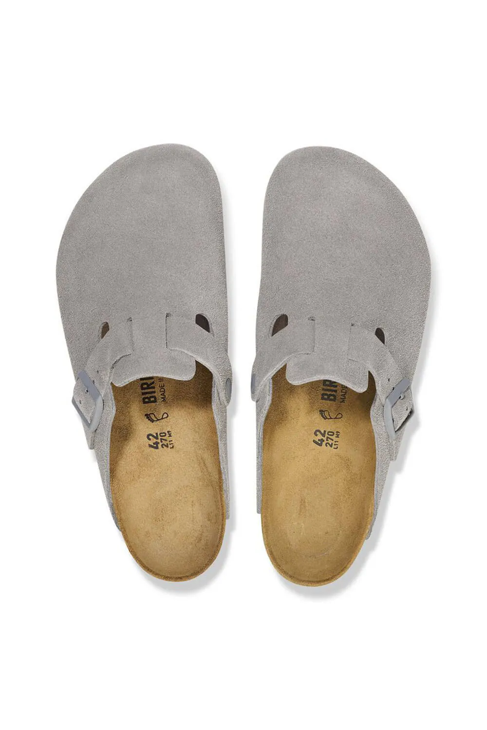 Birkenstock Boston Suede Clogs for Women in Stone Coin | 1027751