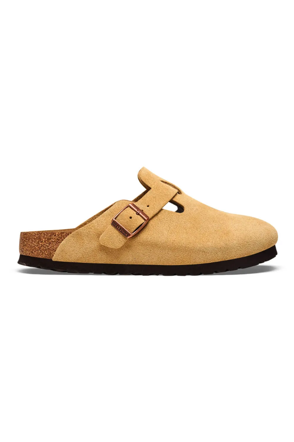 Birkenstock Boston Suede Leather Clogs for Women in Latte Cream | 1026164