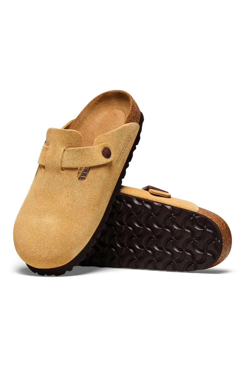Birkenstock Boston Suede Leather Clogs for Women in Latte Cream | 1026164