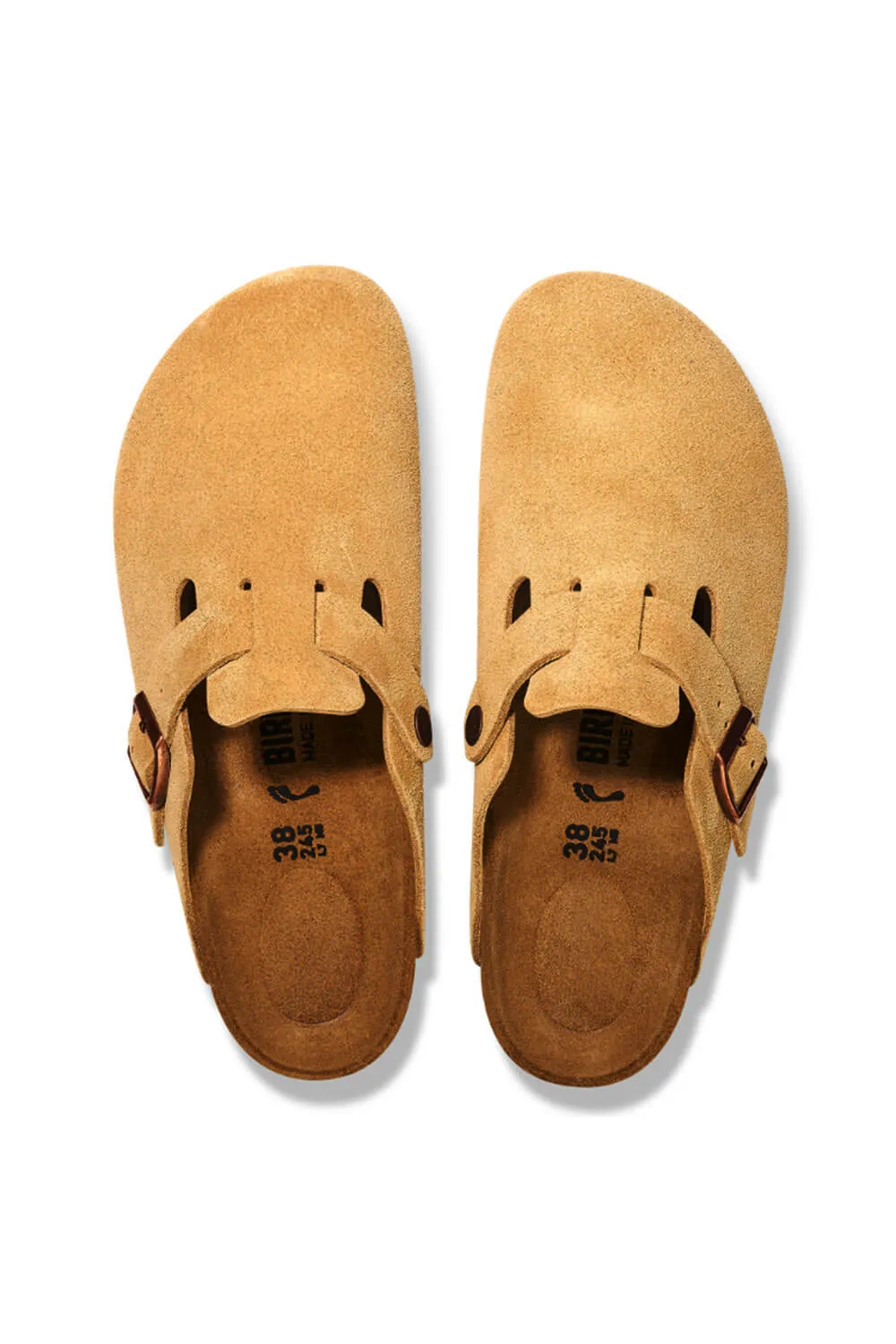 Birkenstock Boston Suede Leather Clogs for Women in Latte Cream | 1026164