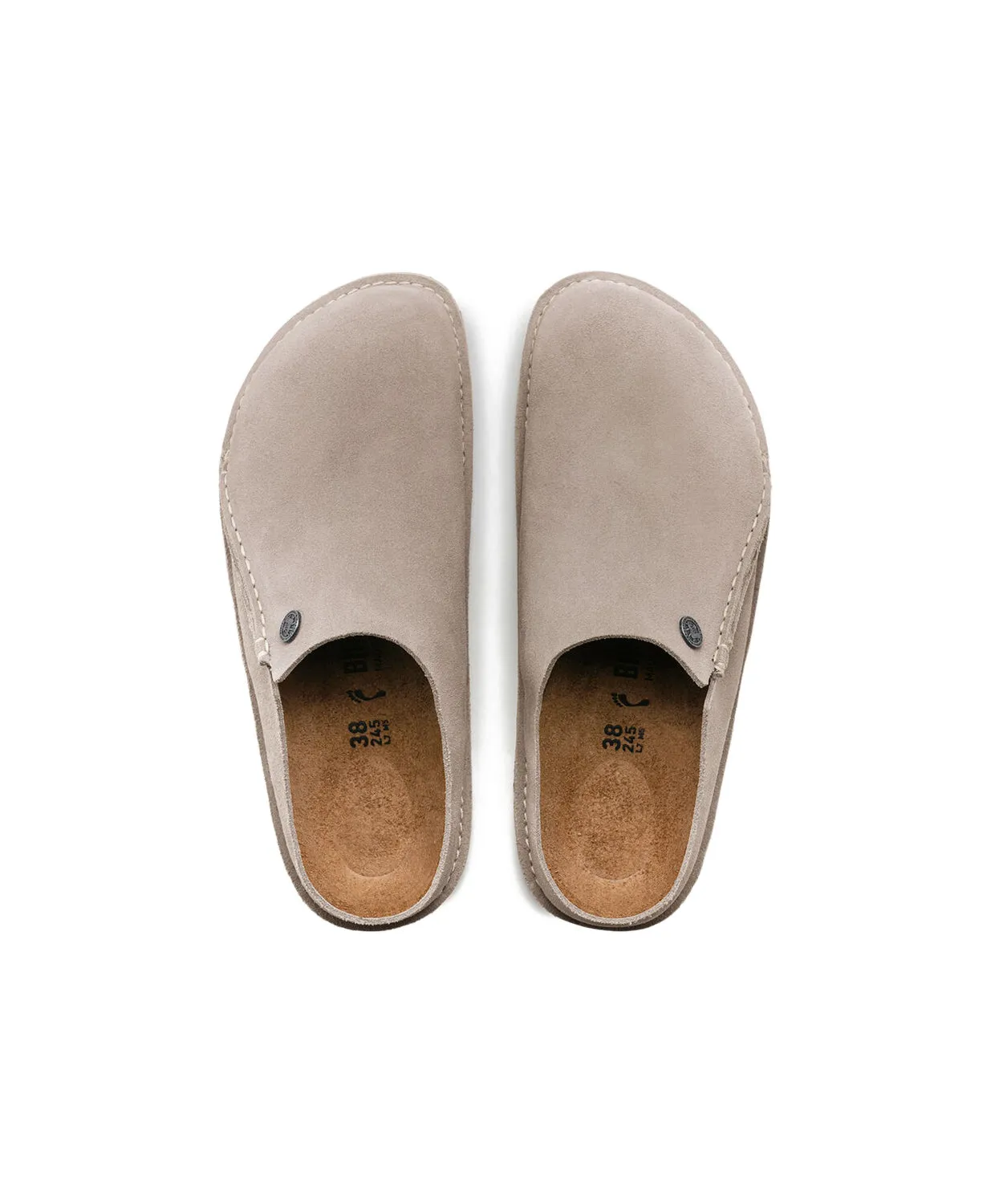 Birkenstock Zermatt Premium Suede Leather Stone Coin Clogs