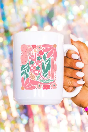 Boho Cowgirl Boot Ceramic Mug