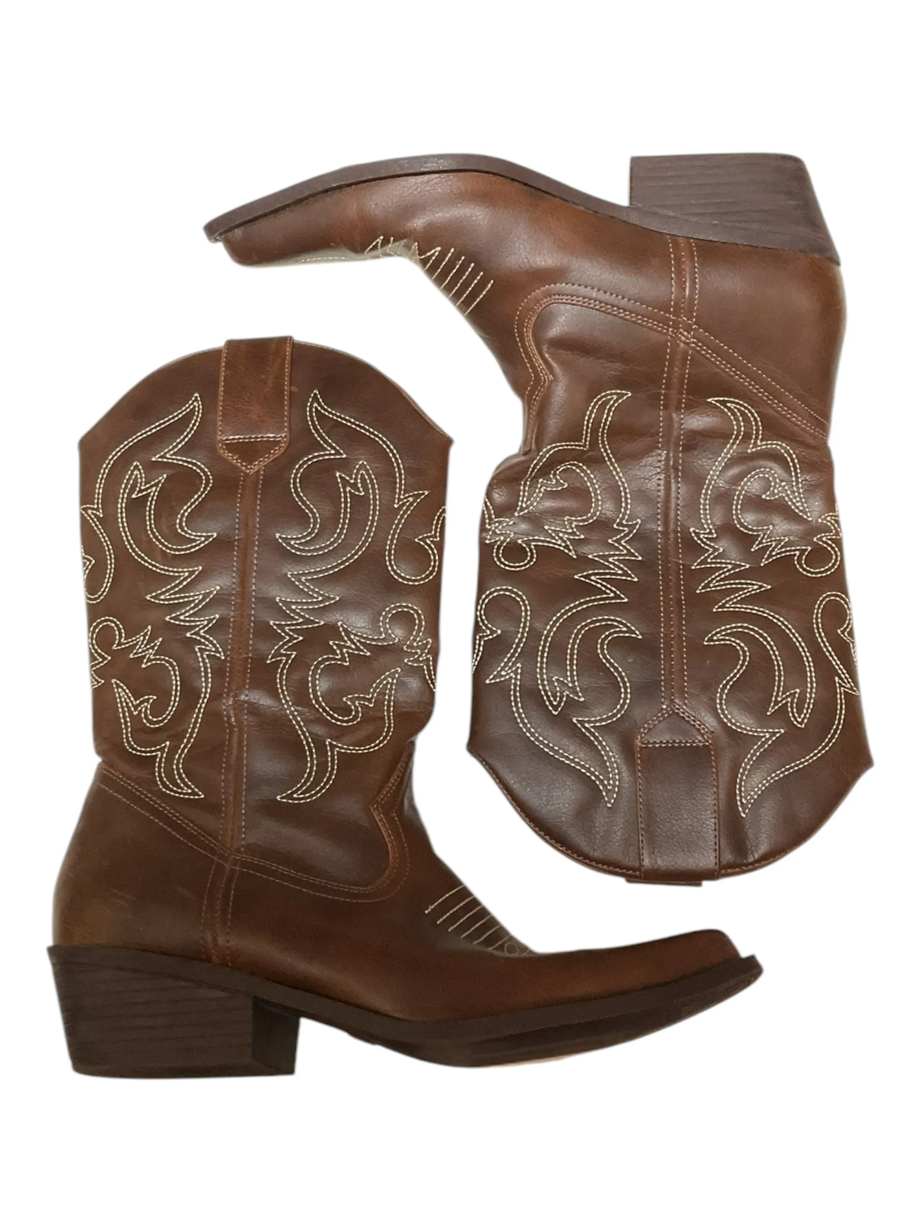 Boots Western By Clothes Mentor In Brown, Size: 7.5