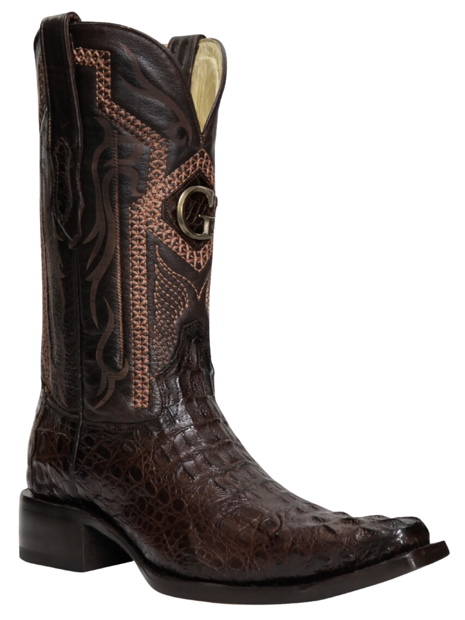 Botas Vaqueras Exoticas de Caiman Nuca Original para Hombre 'El General' - ID: 45082
