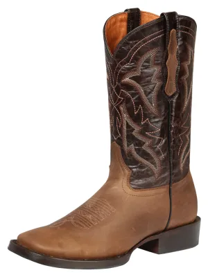 Botas Vaqueras Rodeo Clasicas de Piel Genuina para Hombre 'El General' - ID: 44859