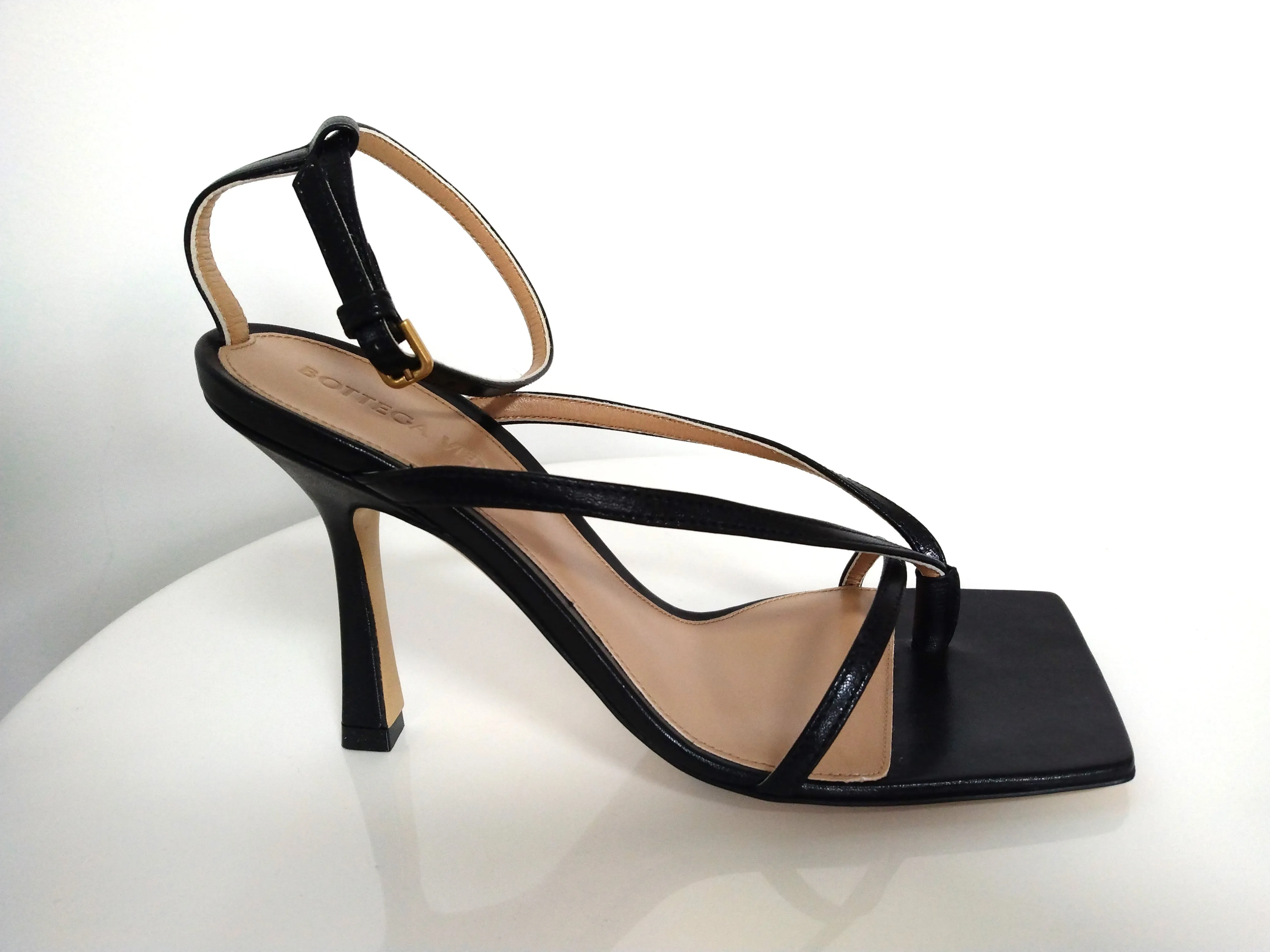 Bottega Veneta Black Stretch Strap Sandal