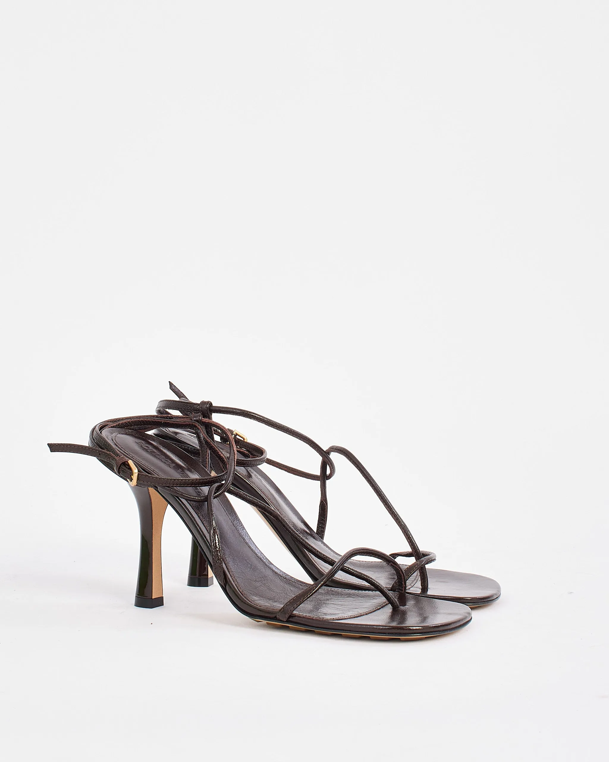 Bottega Veneta Brown Leather Strap Sandals - 38