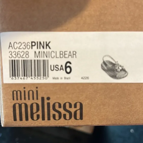 Brand new size 6 mini Melissa carebear sandals