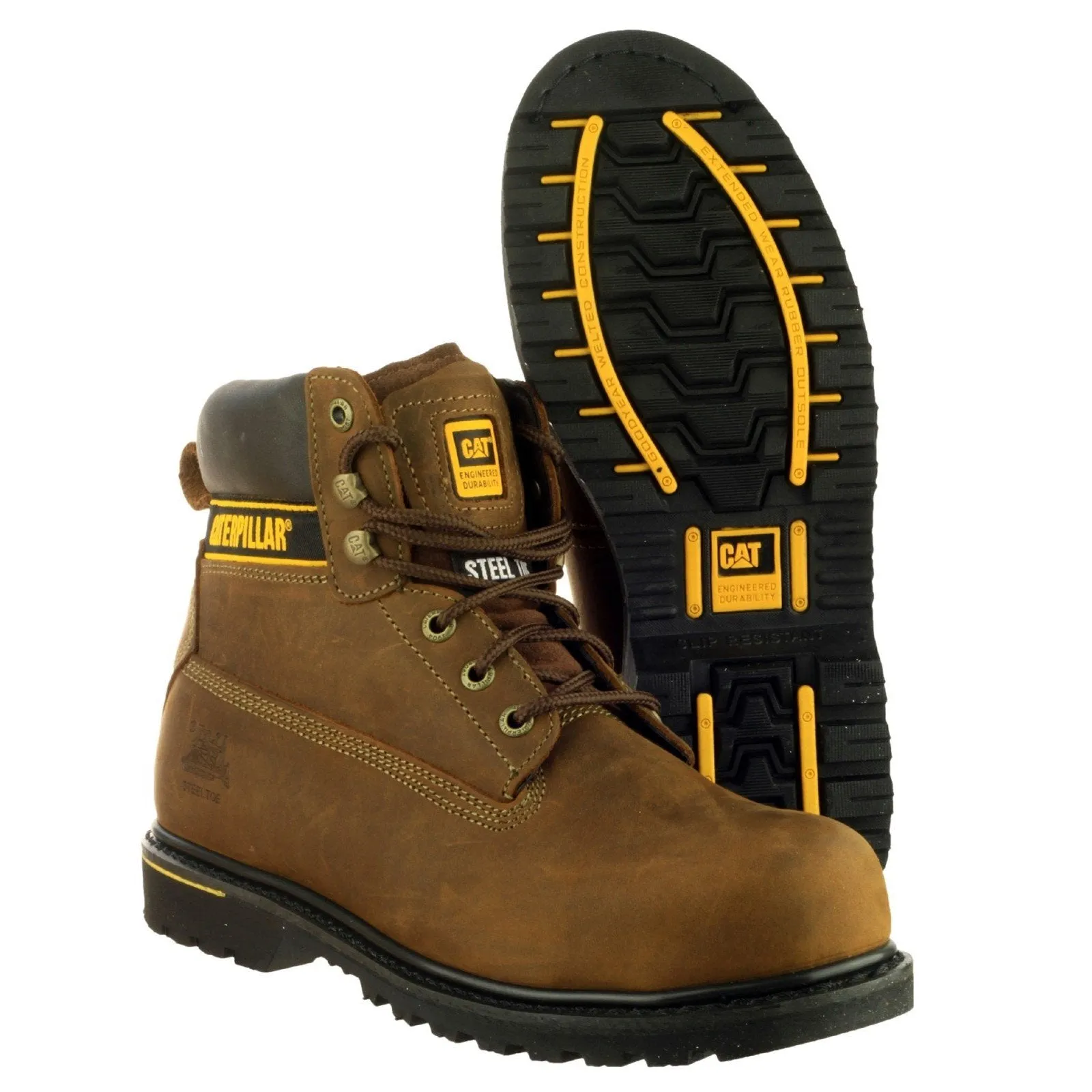 Caterpillar NEW Holton S3 Wide-Fit Safety Boots | Steel Toe Cap