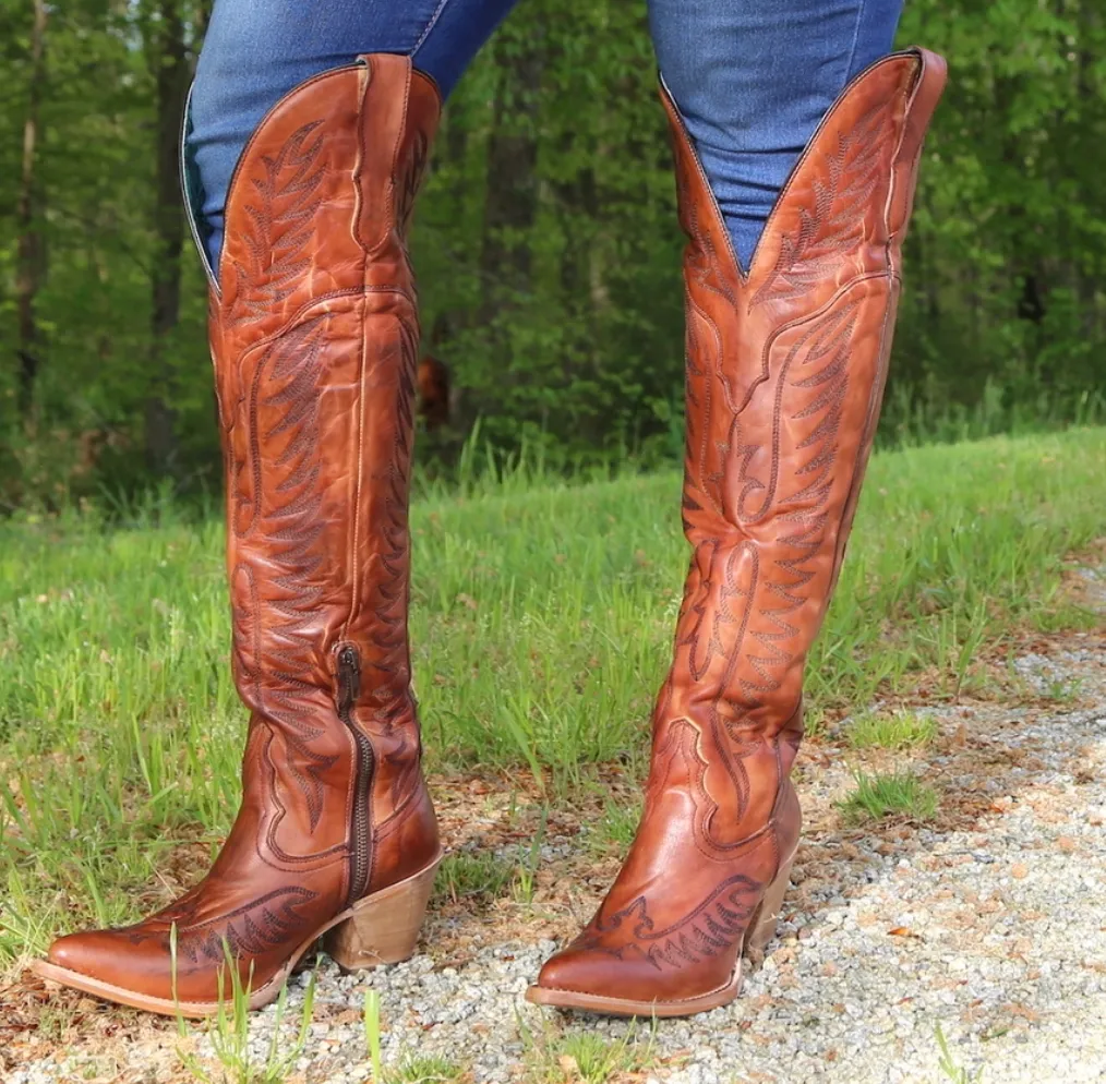 Corral Black Embroidery Tall Top Boots E1506