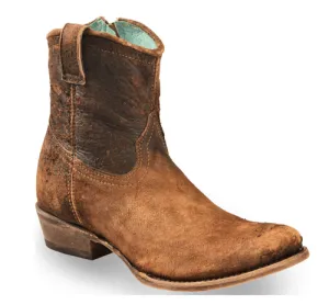 Corral Ladies Abstract Chocolate Tan Lamb Short Booties C1064