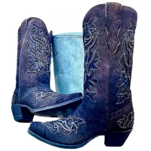 CORRAL Sequin Inlay Black Snip Toe Cowgirl Cowboy Western Boots