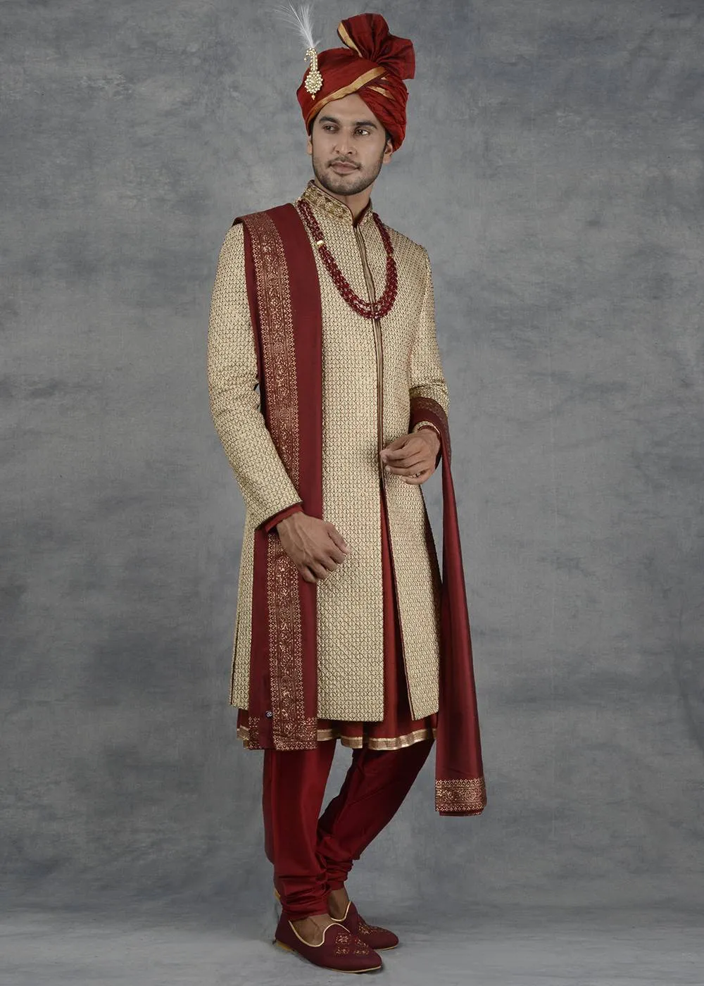 Cream Sherwani | Siddhesh Chauhan