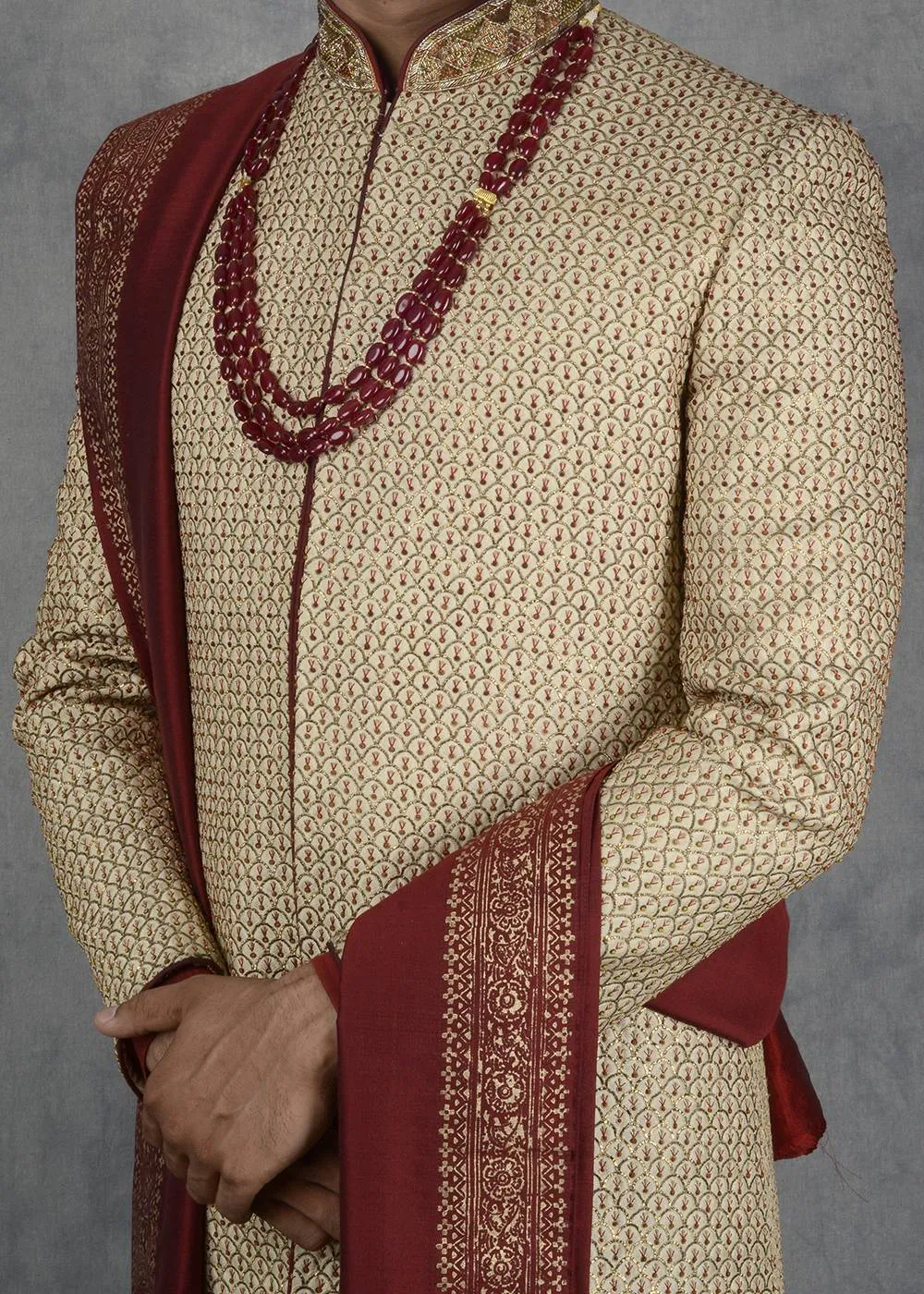 Cream Sherwani | Siddhesh Chauhan