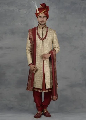 Cream Sherwani | Siddhesh Chauhan