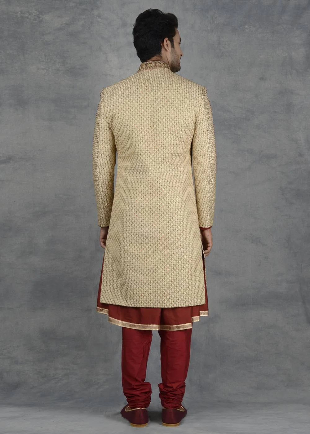 Cream Sherwani | Siddhesh Chauhan