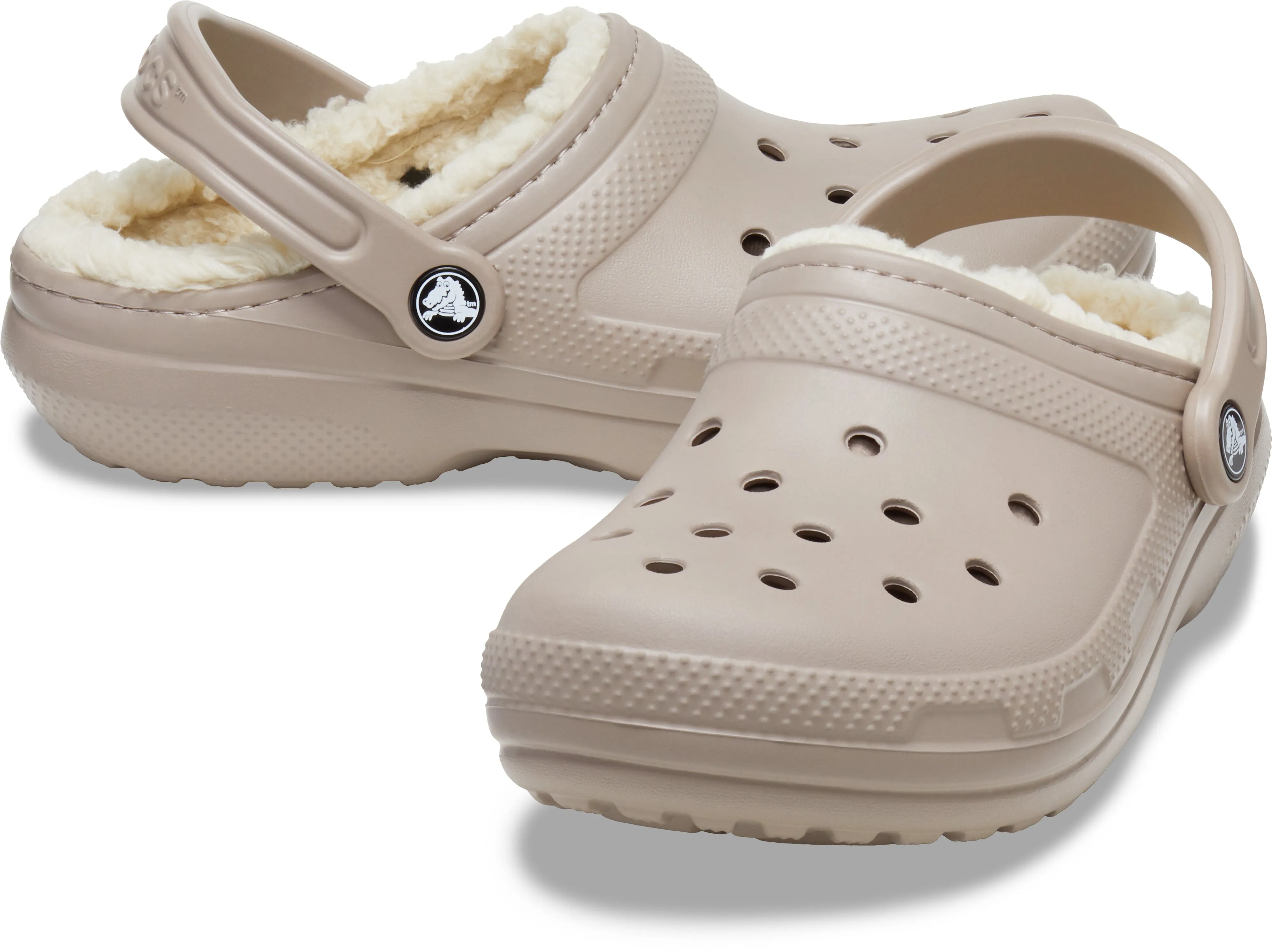 Crocs Adults Unisex Classic Lined Clogs In Mushroom/Bone