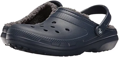 Crocs Unisex Classic Lined Clogs, Navy/Charcoal, 42/43 EU